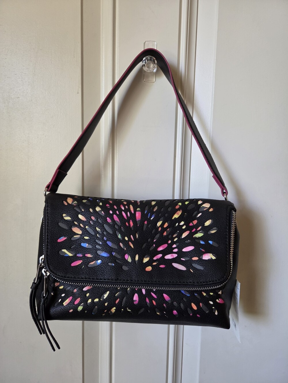 Desigual "Mixed Paper" Shoulder Flap Bag 🩷💙💛🖤
